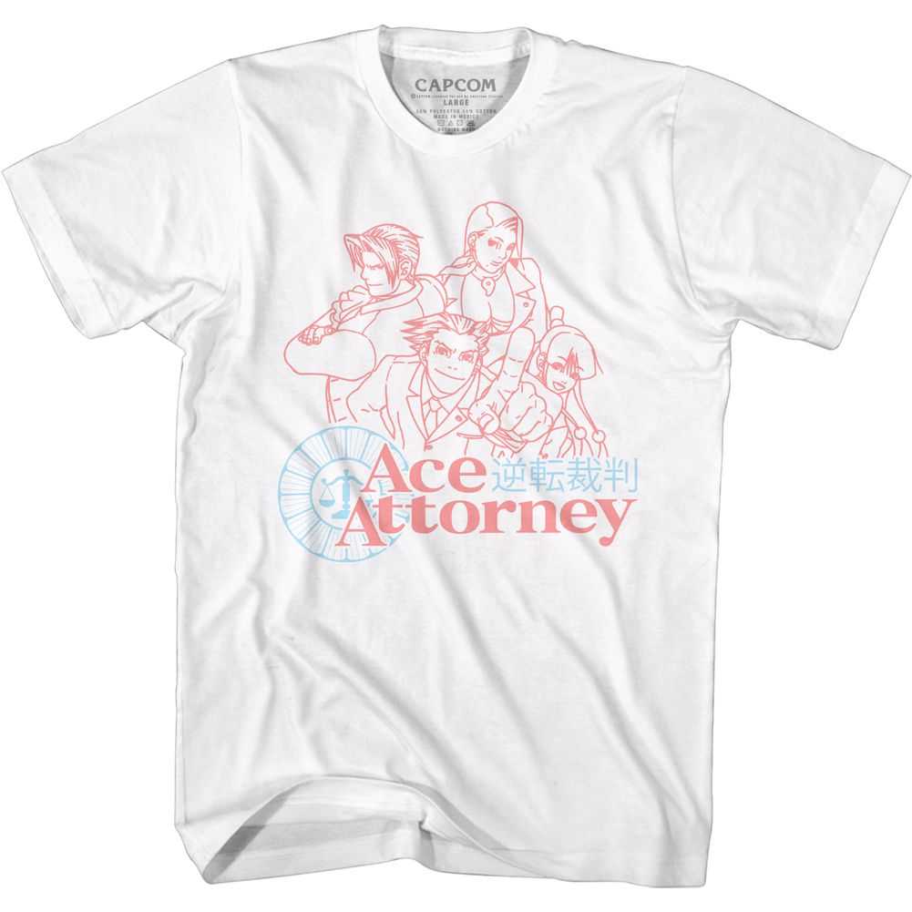 Ace Attorney - FADED RED AND BLUE Adult Shirt