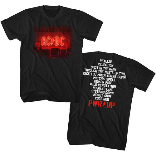 AC/DC - PWRUP TRACK LIST Adult Shirt