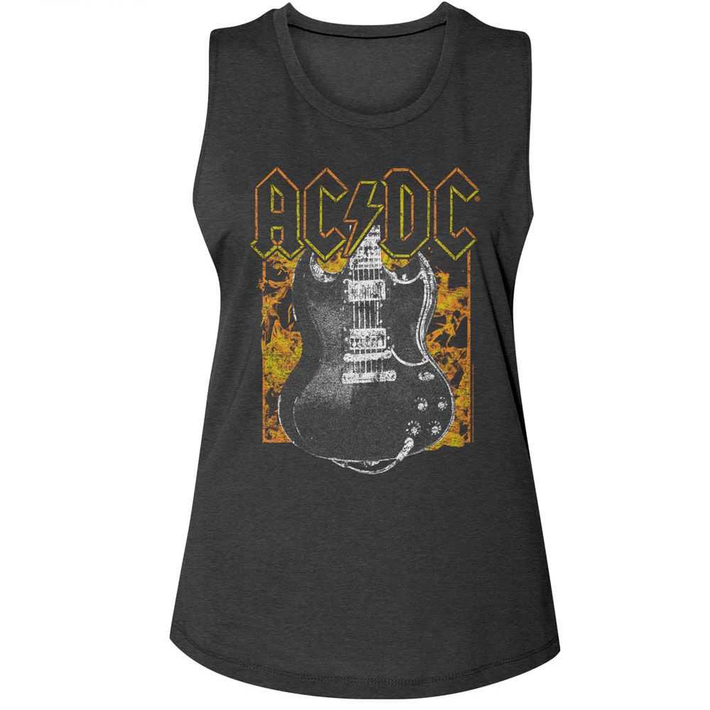AC/DC - ACDC FIRE AND GUITAR Adult Shirt