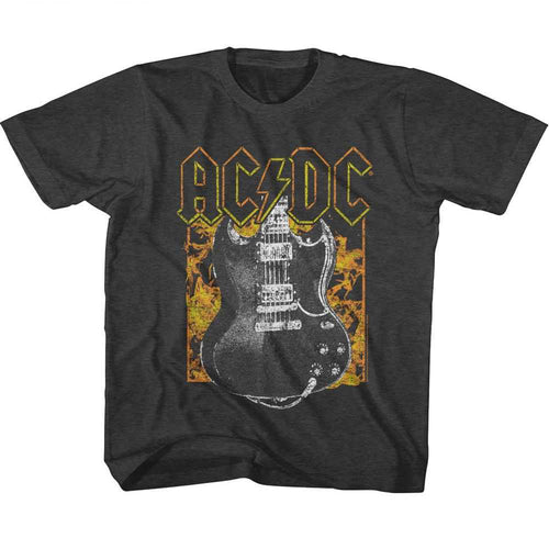 AC/DC - ACDC FIRE AND GUITAR Youth Shirt