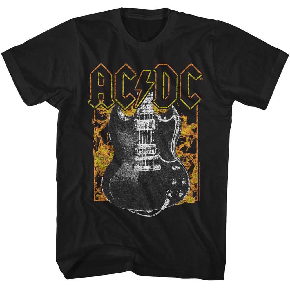 AC/DC - ACDC FIRE AND GUITAR Adult Shirt