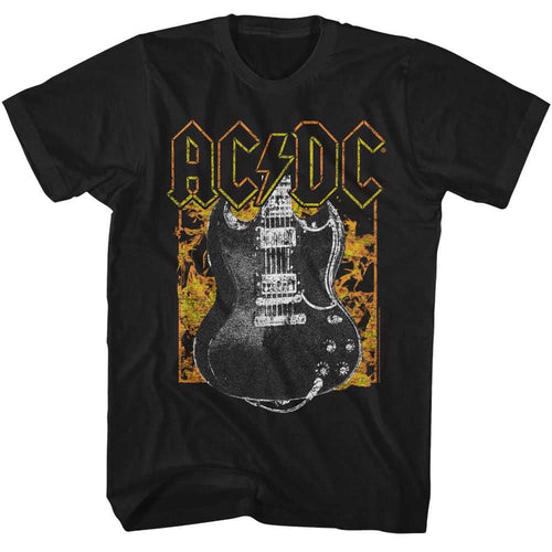 AC/DC - ACDC FIRE AND GUITAR Adult Shirt