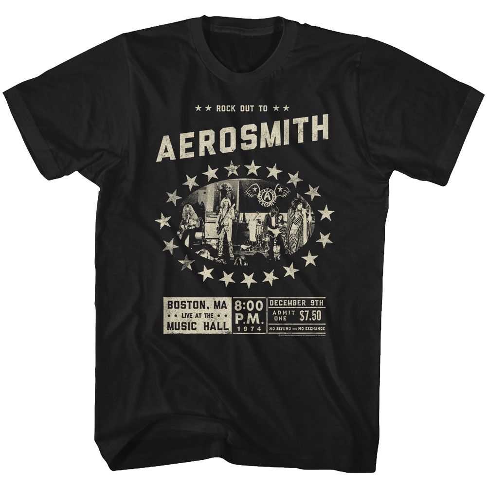 Aerosmith - BOSTON MUSIC HALL Adult Shirt