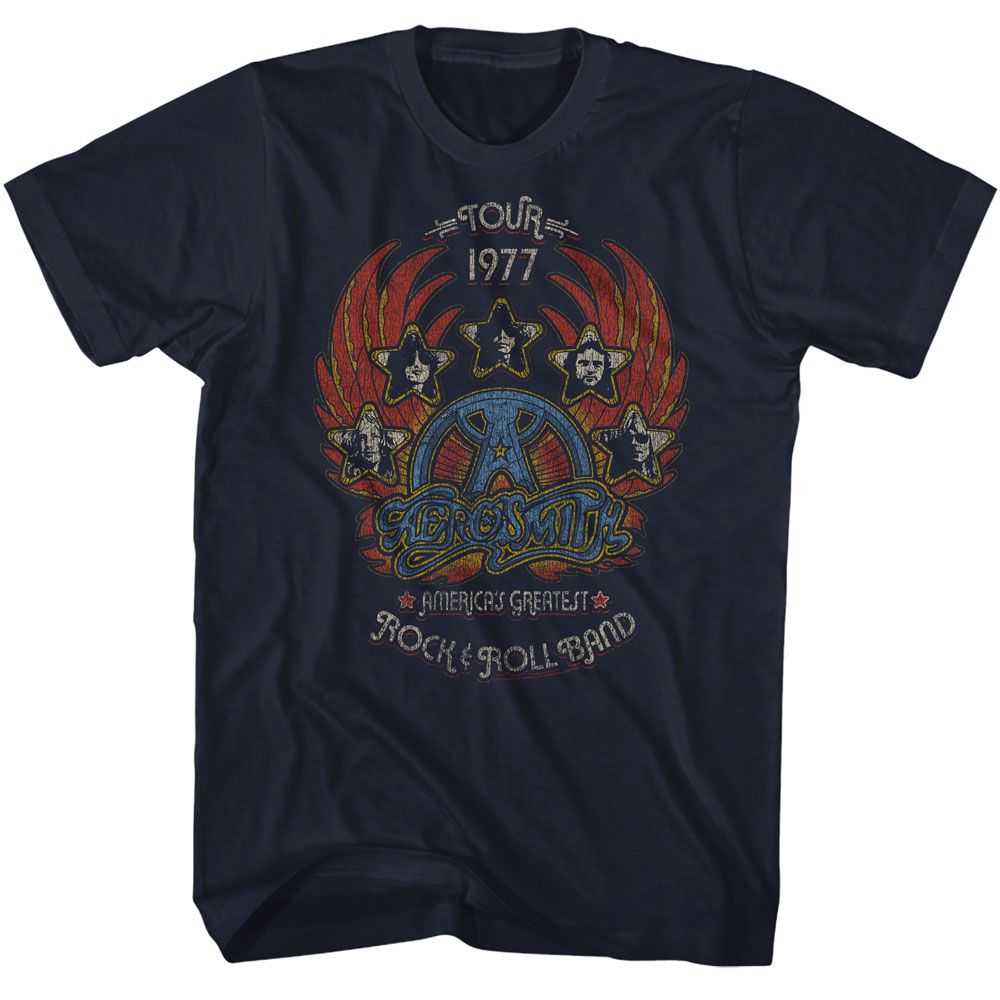 Aerosmith - AEROSMITH TOUR 1977 DISTRESSY Adult Shirt