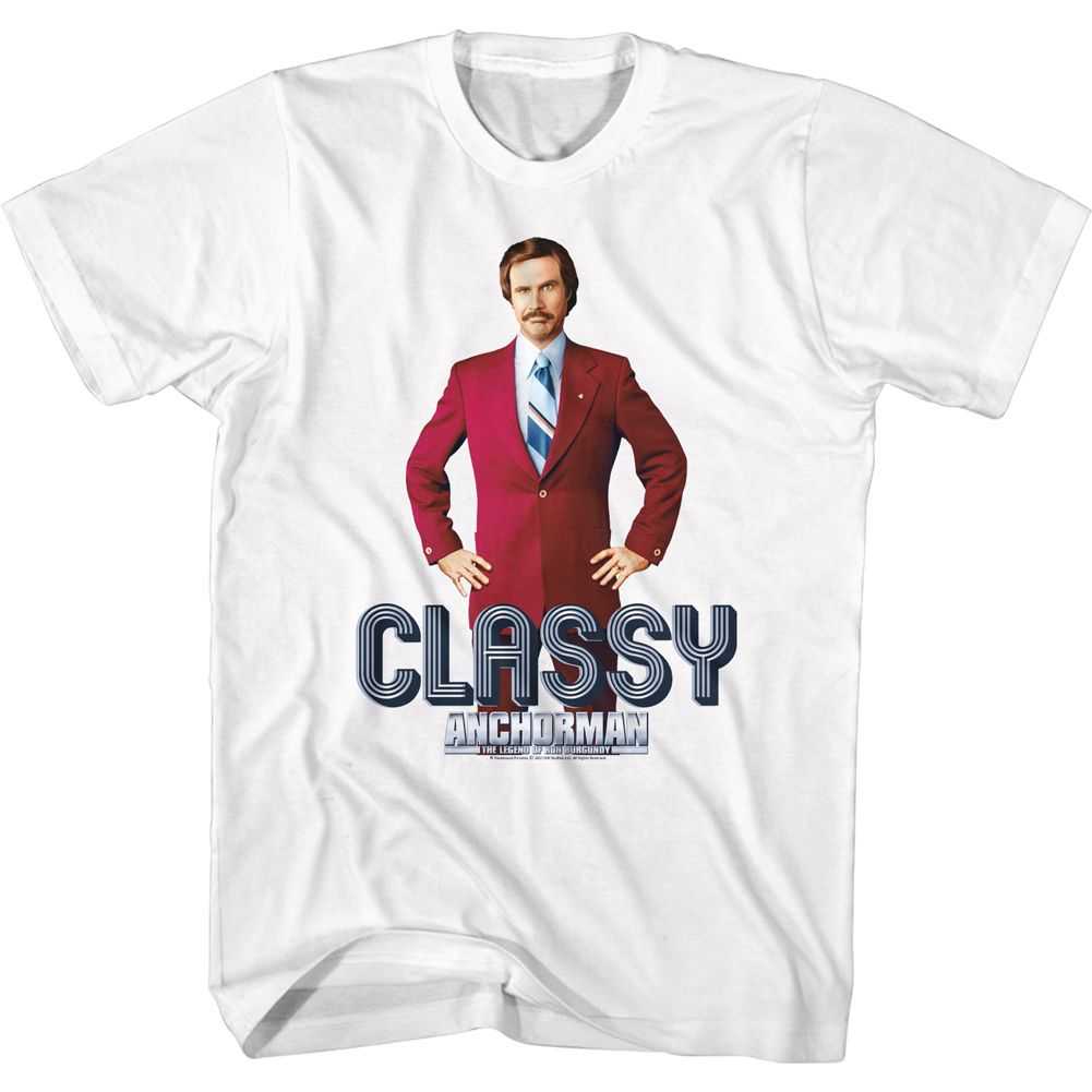 Anchorman - RON CLASSY TEXT Adult Shirt