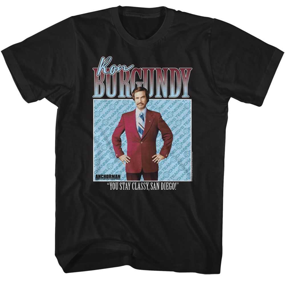 Anchorman - ANCHORMAN RON BURGUNDY Adult Shirt