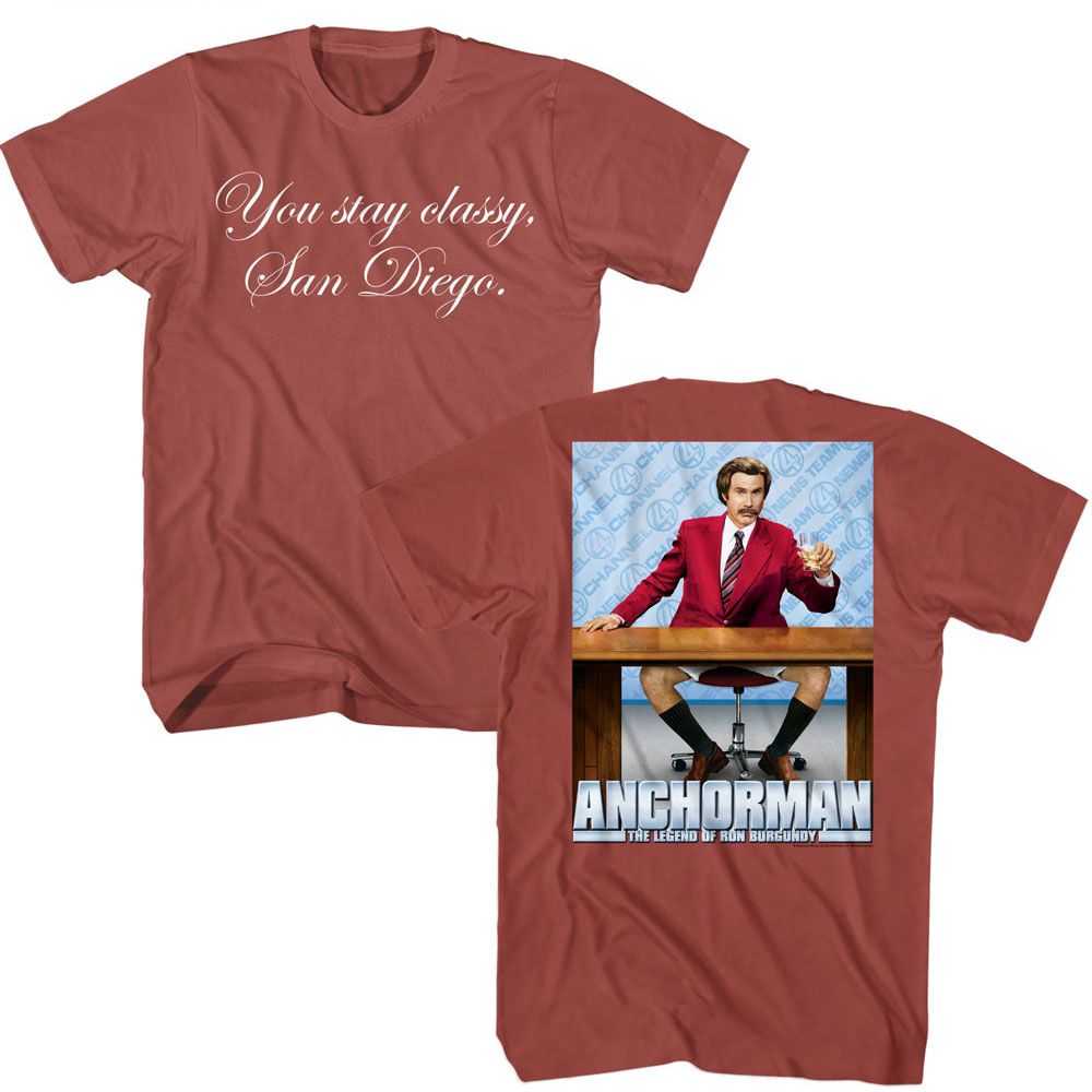 Anchorman - ANCHORMAN STAY CLASSY FRONT AND BACK Adult Shirt