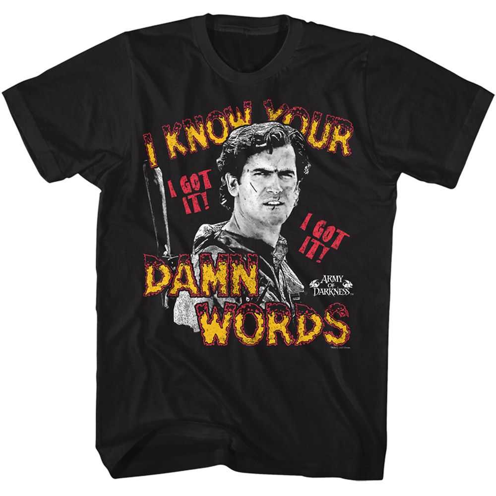 Army of Darkness - ARMY OF DARKNESS KNOW YOUR WORDS Adult Shirt