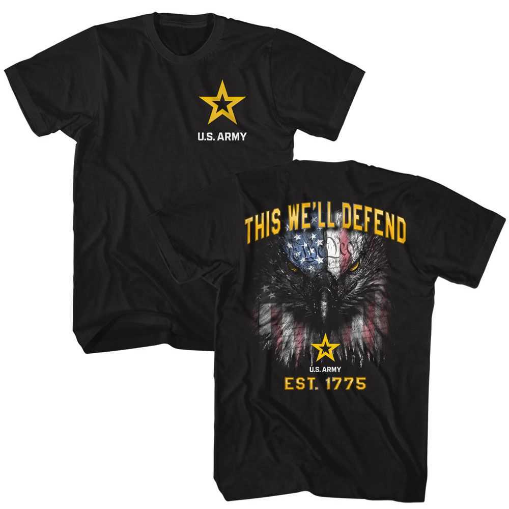 Army - ARMY WELL DEFEND FRONT AND BACK Adult Shirt