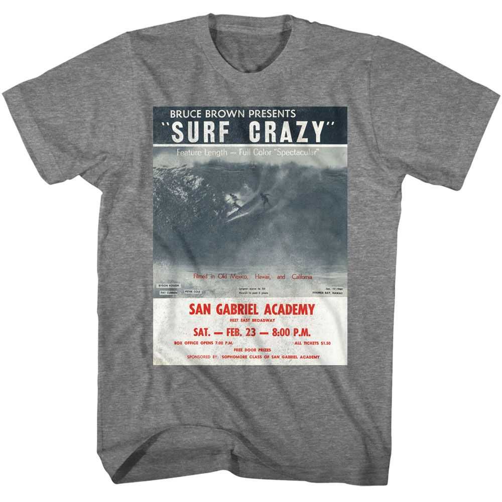 Bruce Brown Films - BBF SURF CRAZY POSTER Adult Shirt