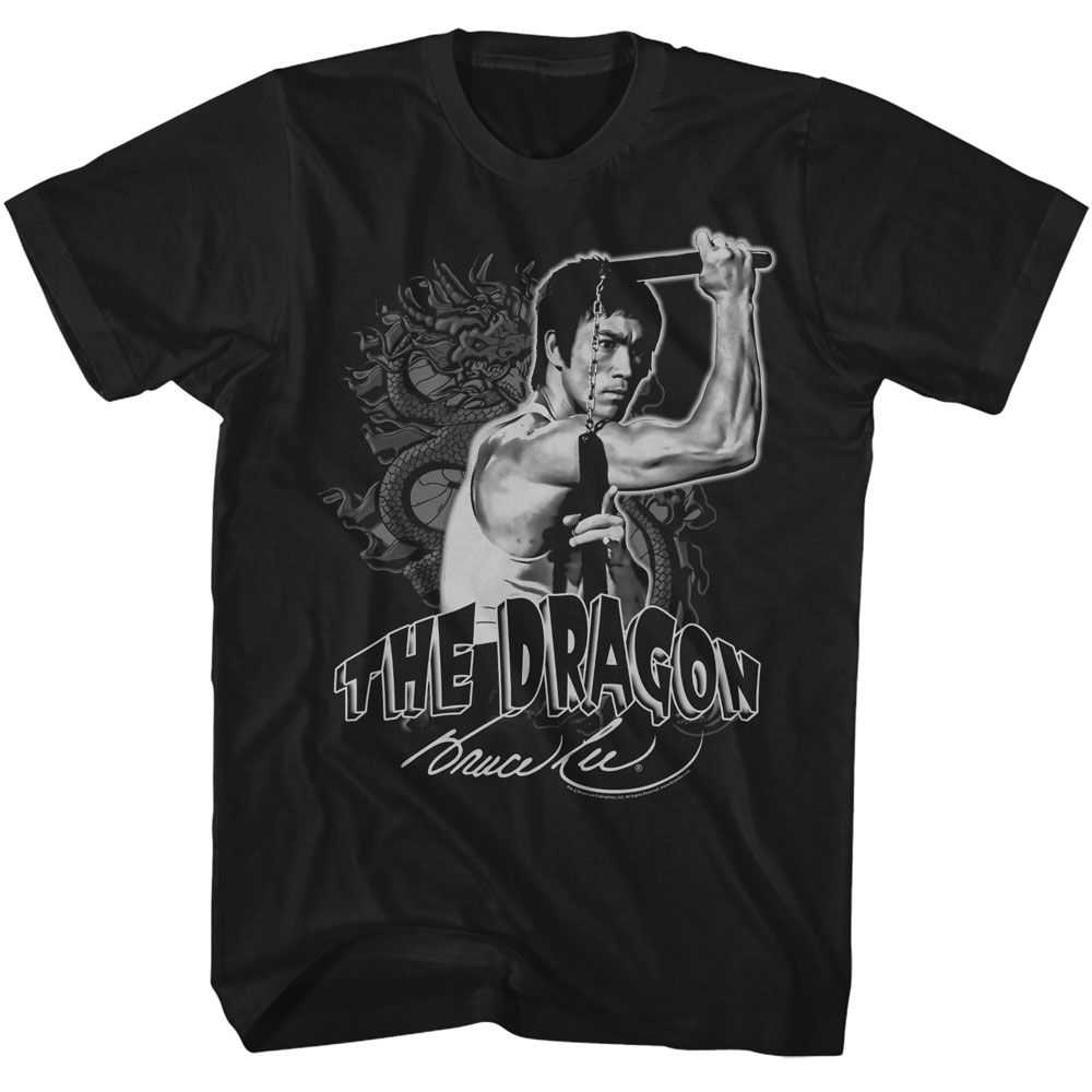 Bruce Lee - BRUCE LEE DRAGON AND NUNCHUCKS Adult Shirt
