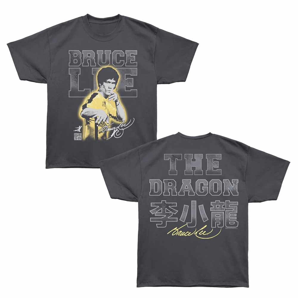Bruce Lee - BRUCE LEE THE DRAGON LARGE FONT F B Adult Shirt