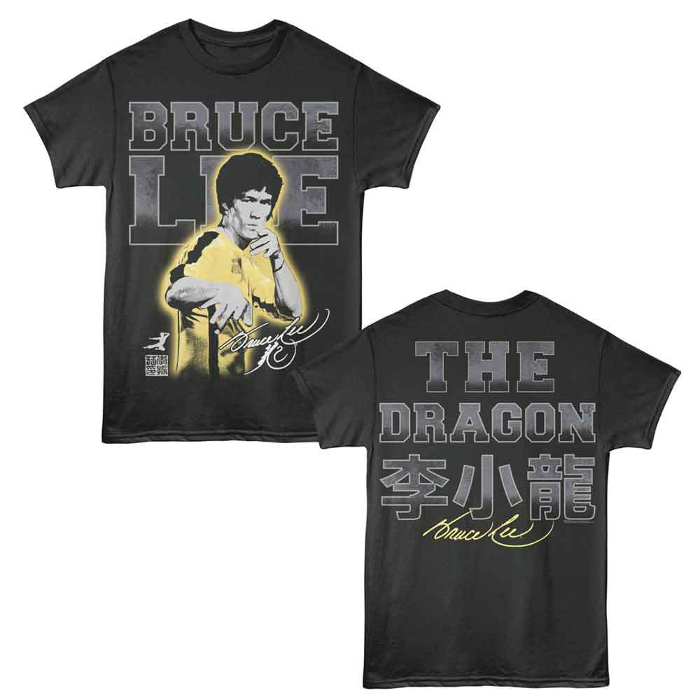 Bruce Lee - BRUCE LEE THE DRAGON LARGE FONT F B Adult Shirt