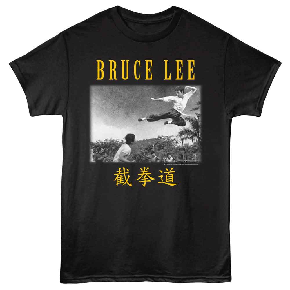 Bruce Lee - BRUCE LEE FLYING KICK LANDSCAPE Adult Shirt