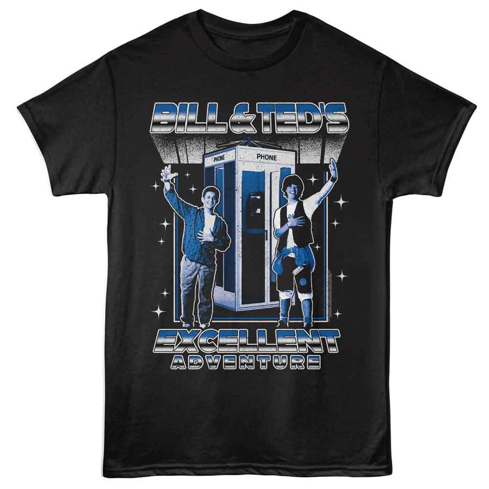 Bill and Ted - BNT PHONE BOOTH AND STARS Adult Shirt