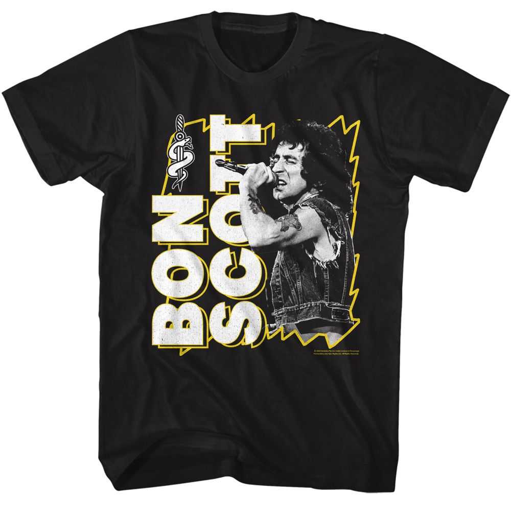 Bon Scott - BON SCOTT LIGHTNING FRAME Adult Shirt