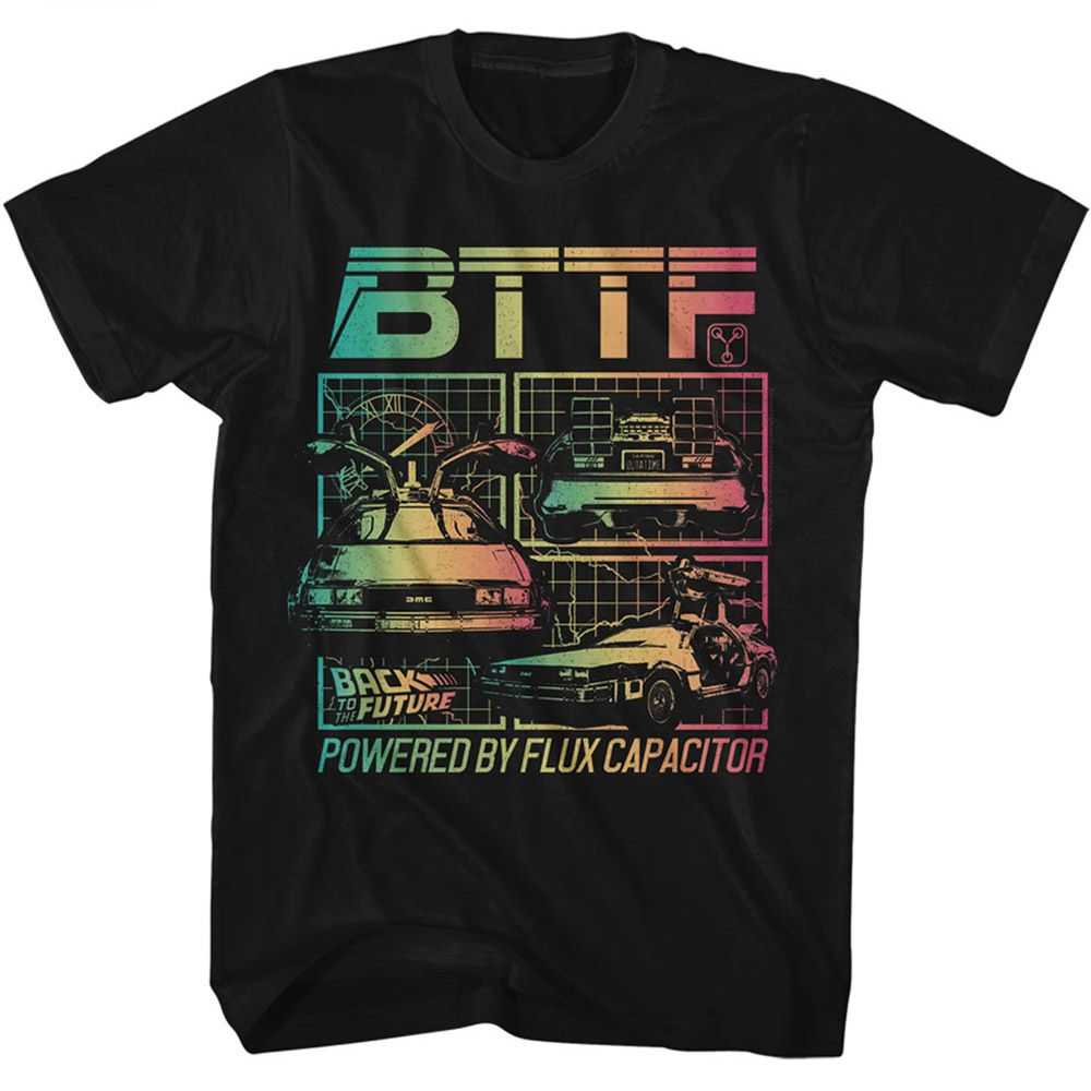 Back to the Future - BACK TO THE FUTURE POWERED BY FLUX CAPACITOR Adult Shirt