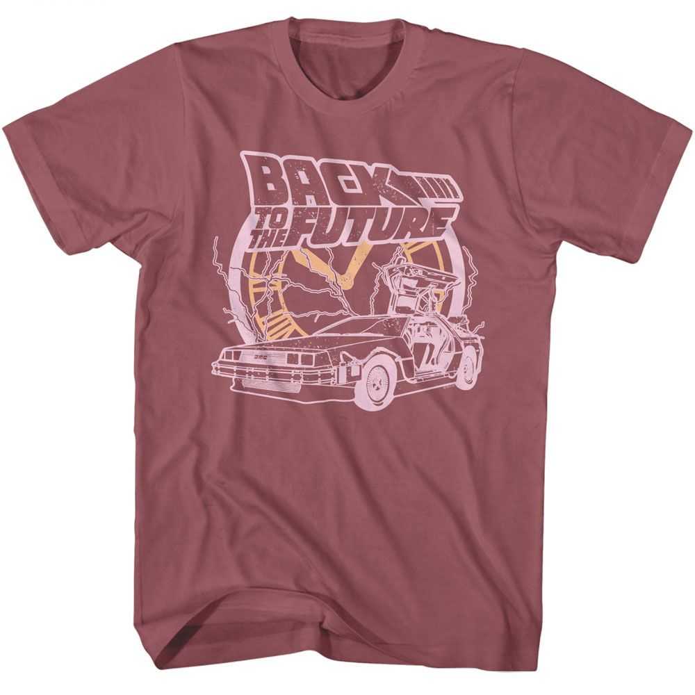 Back to the Future - BTTF CLOCK AND LIGHTNING Adult Shirt