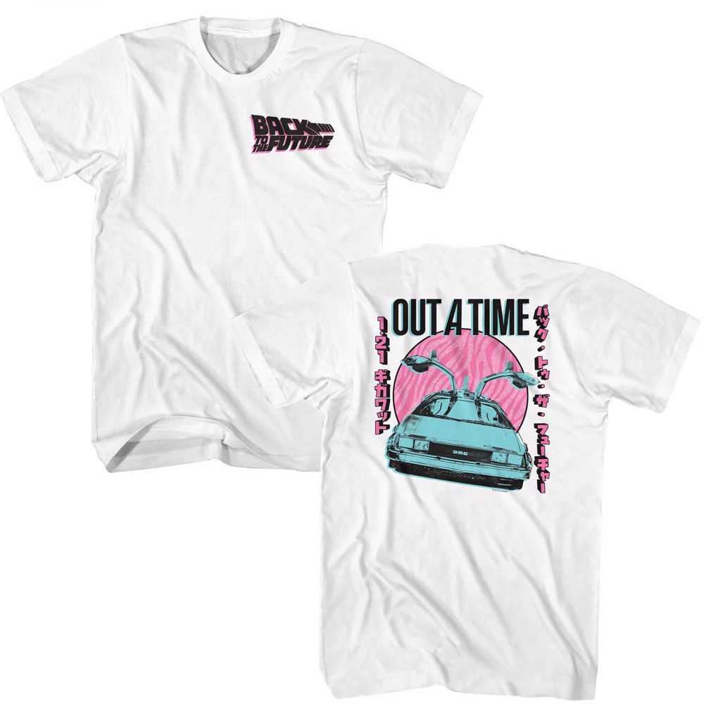 Back to the Future - BTTF OUTATIME PASTEL FRONT AND BACK Adult Shirt