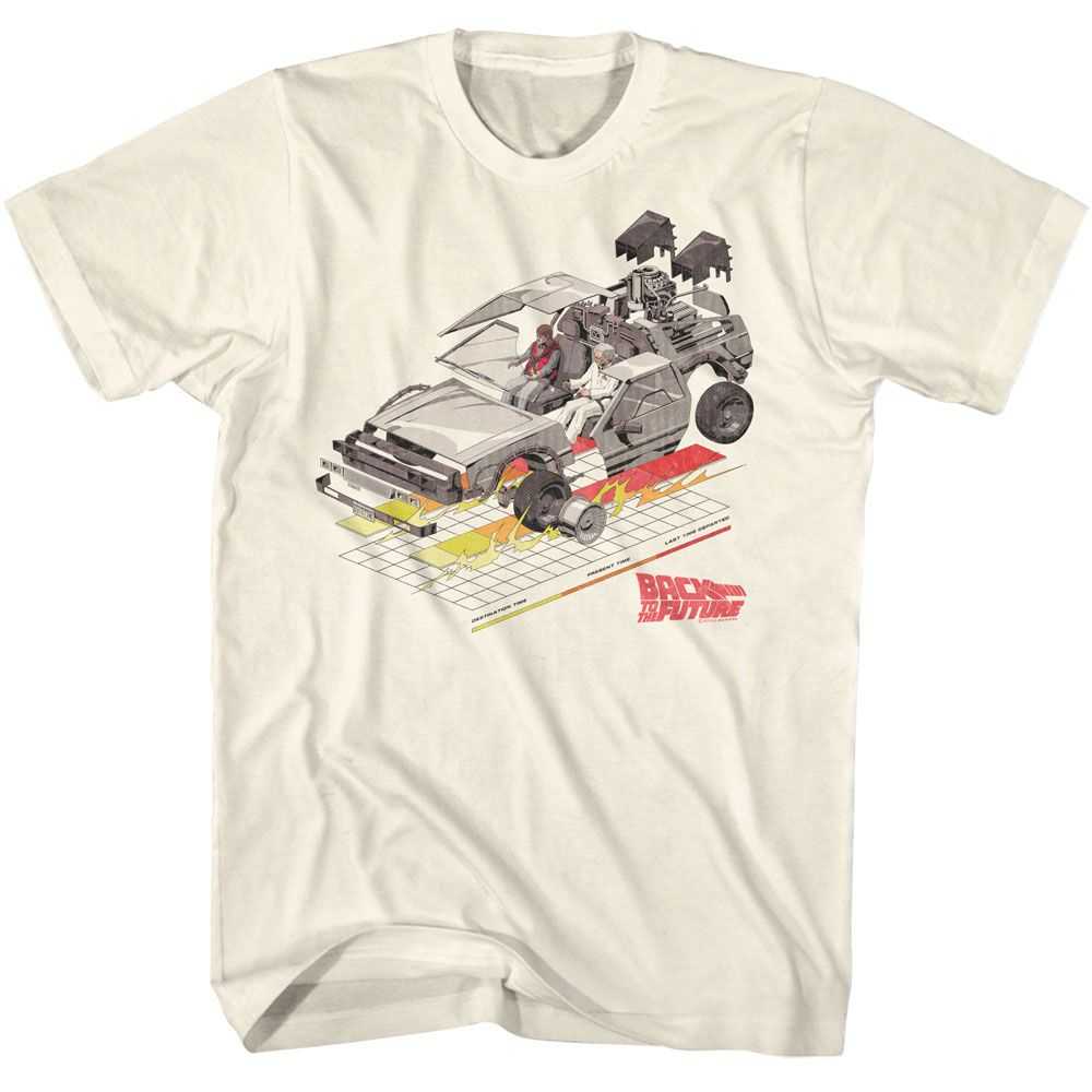 Back to the Future - BTTF CAR WITH GRID Adult Shirt