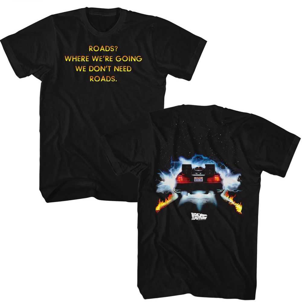Back to the Future - BTTF ROADS FRONT AND BACK 2 Adult Shirt
