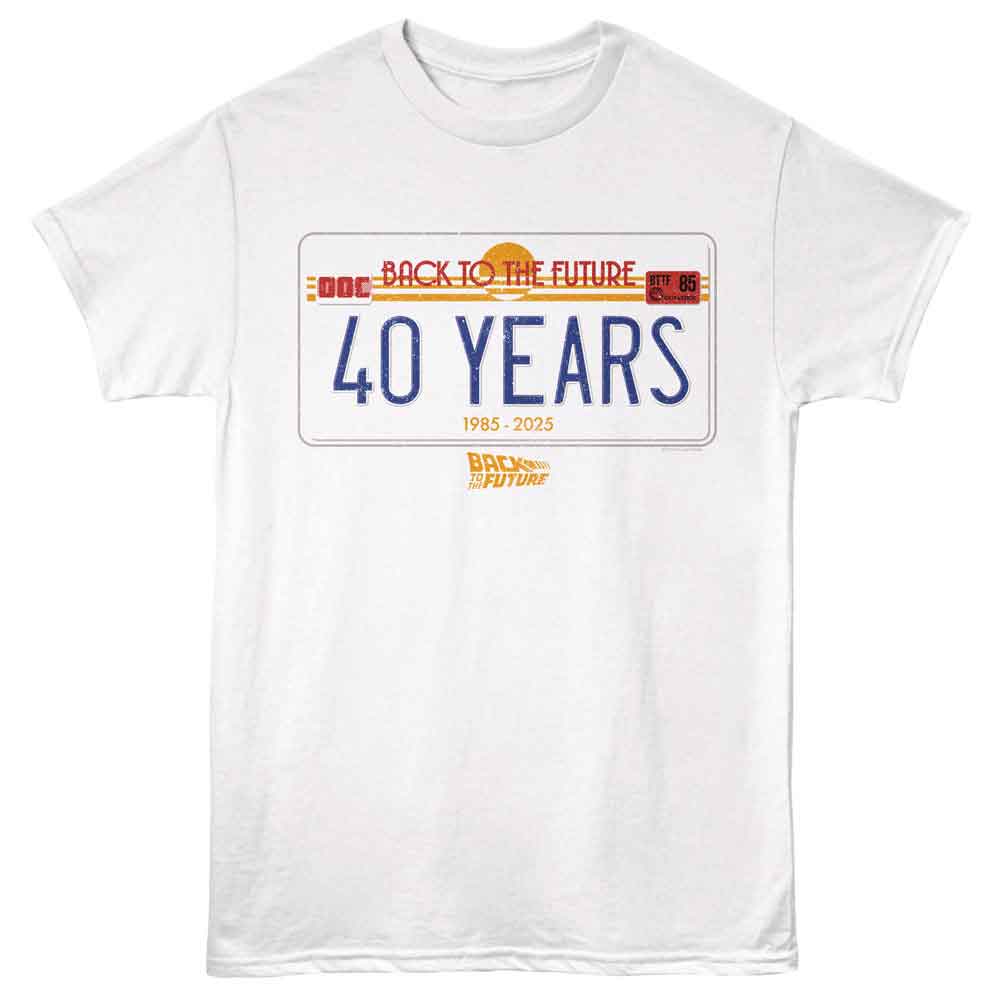 Back to the Future - BTTF 40 YEARS PLATE Adult Shirt