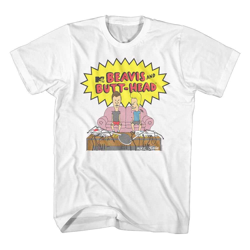 Beavis and Butthead - BEAVIS AND BUTTHEAD WATCHING TV Adult Shirt
