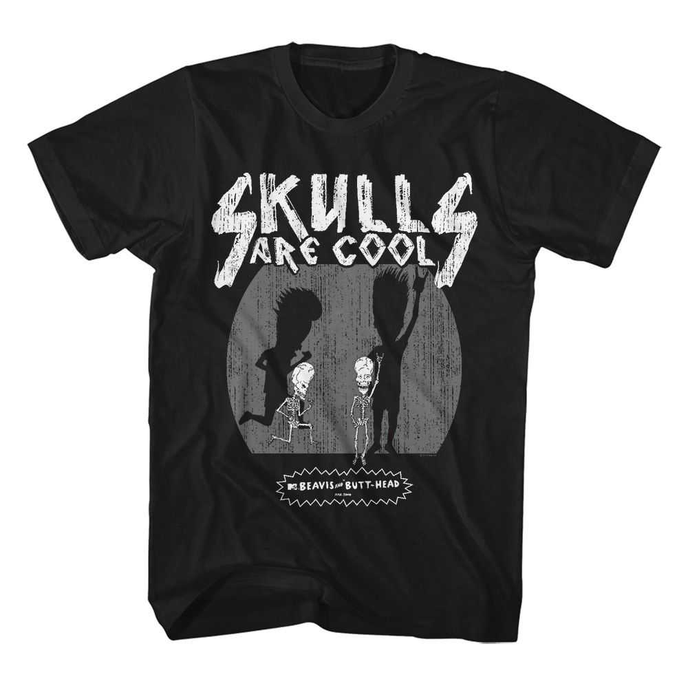 Beavis and Butthead - BEAVIS AND BUTTHEAD SKULLS ARE COOL Adult Shirt
