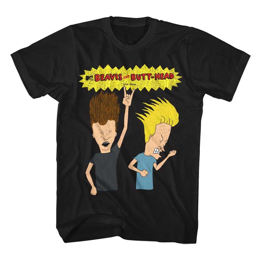 Beavis and Butthead - BEAVIS AND BUTTHEAD ROCKIN OUT Adult Shirt