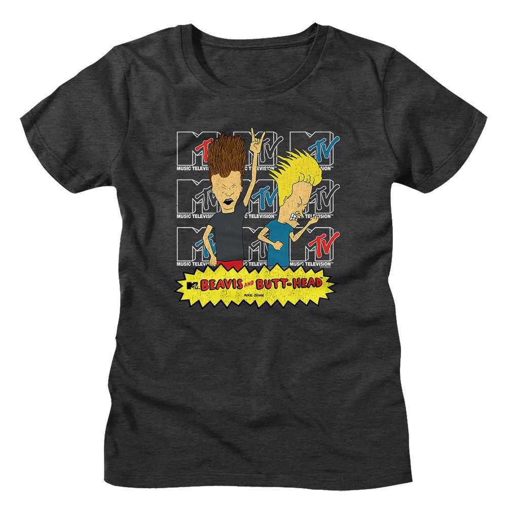 Beavis and Butthead - BEAVIS AND BUTTHEAD LOGOS Adult Shirt