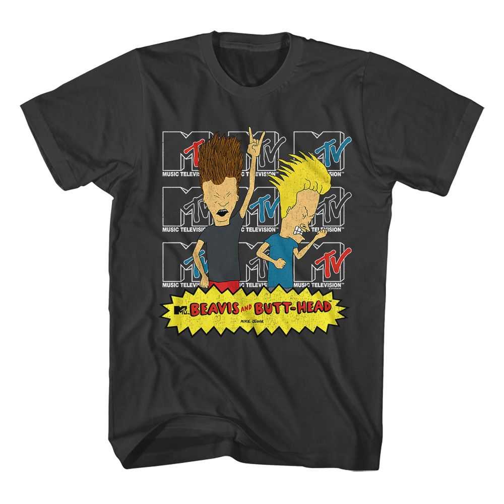 Beavis and Butthead - BEAVIS AND BUTTHEAD LOGOS Adult Shirt