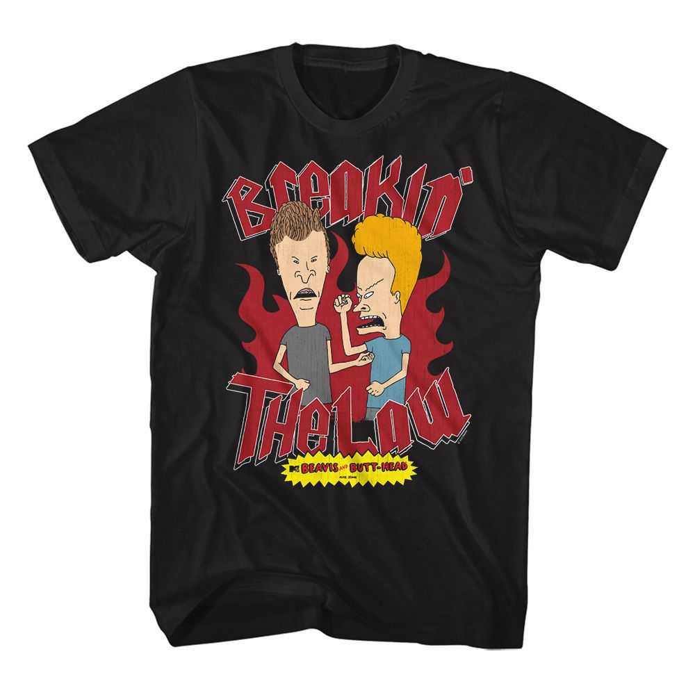 Beavis and Butthead - BEAVIS AND BUTTHEAD BREAKIN THE LAW Adult Shirt