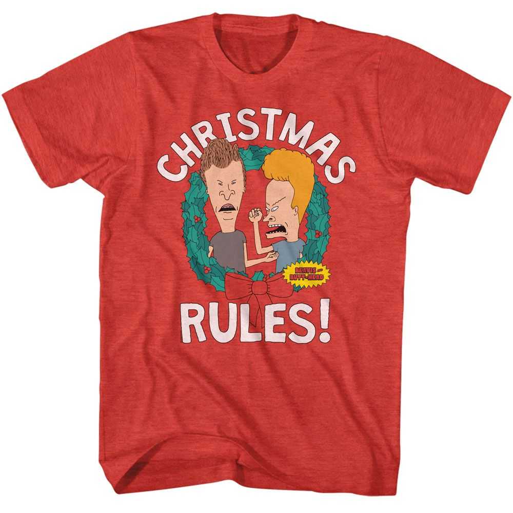 Beavis and Butthead - BEAVIS AND BUTTHEAD CHRISTMAS RULES Adult Shirt
