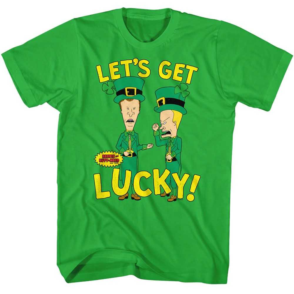 Beavis and Butthead - BEAVIS AND BUTTHEAD LETS GET LUCKY Adult Shirt