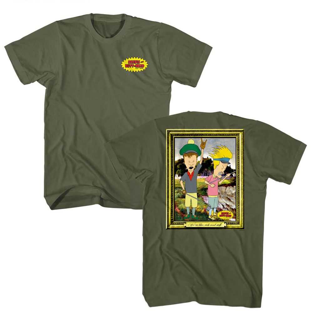 Beavis and Butthead - BEAVIS AND BUTTHEAD RICH AND STUFF Adult Shirt