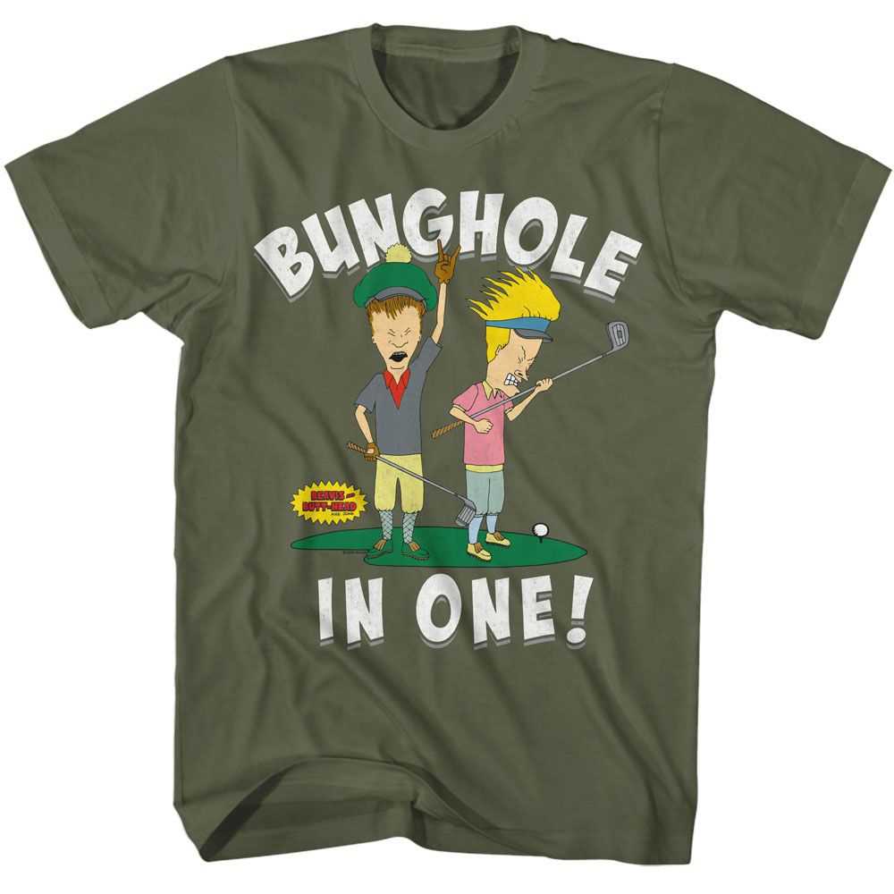 Beavis and Butthead - BEAVIS AND BUTTHEAD BUNGHOLE IN ONE Adult Shirt