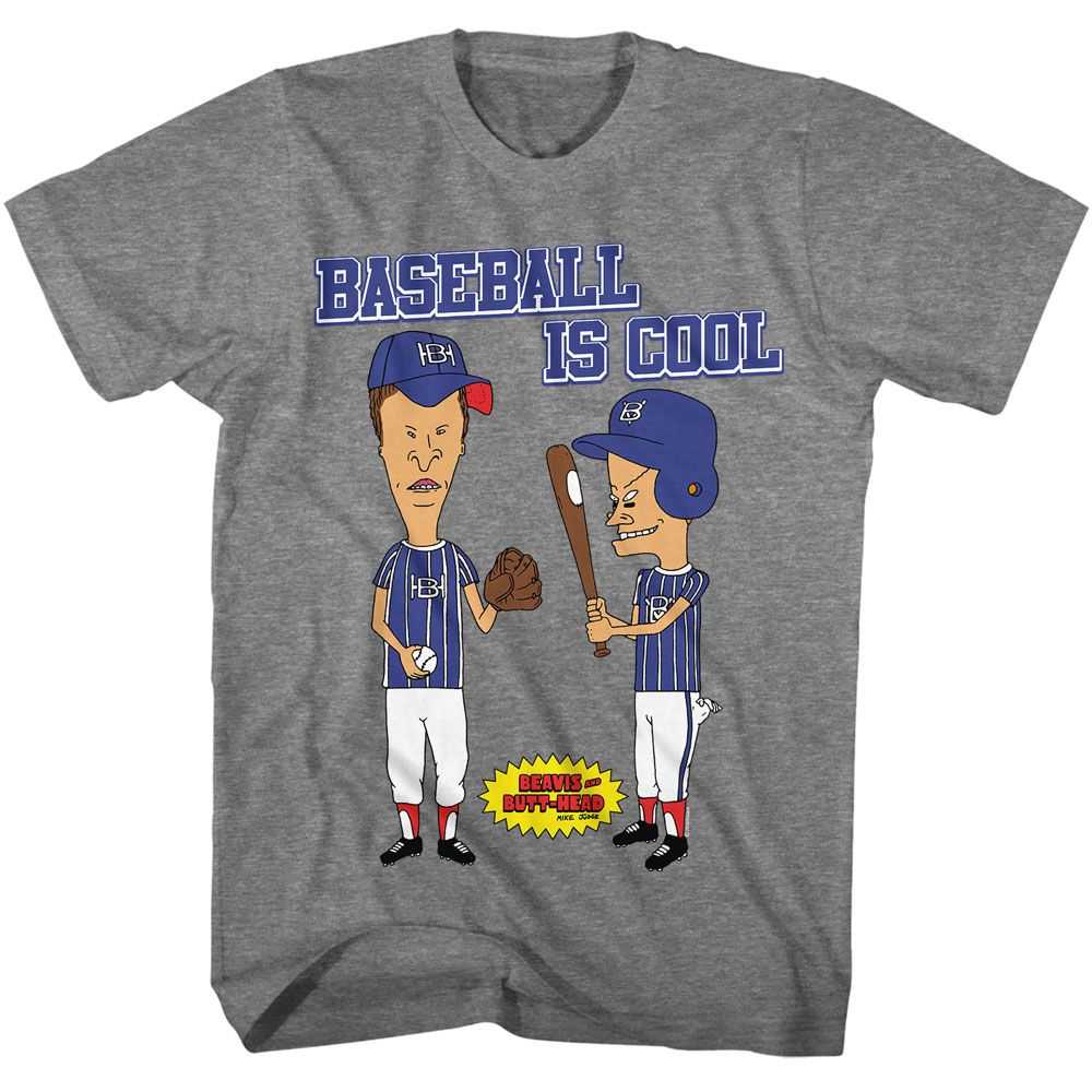 Beavis and Butthead - BEAVIS AND BUTTHEAD BASEBALL IS COOL Adult Shirt