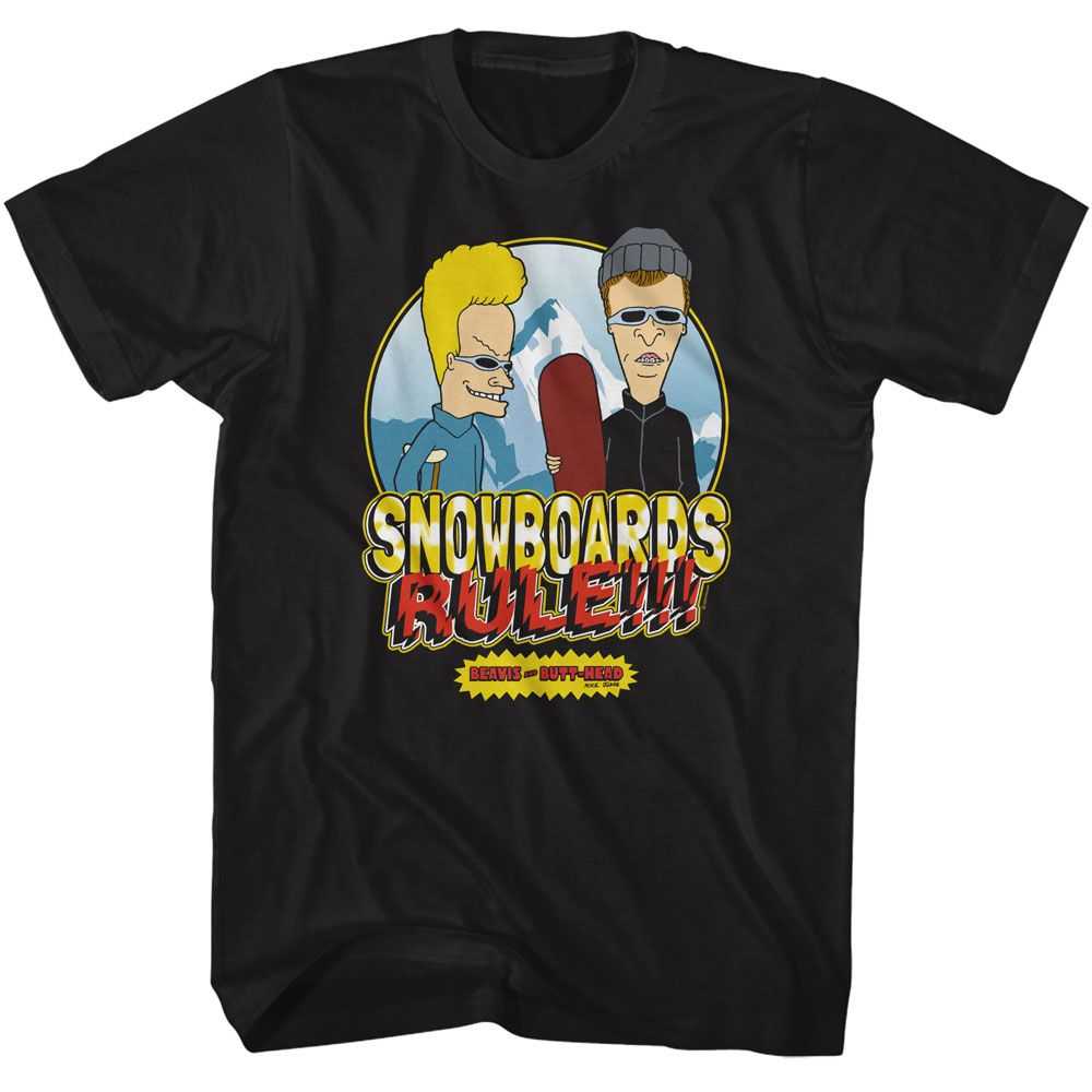 Beavis and Butthead - BNB SNOWBOARDS RULE Adult Shirt
