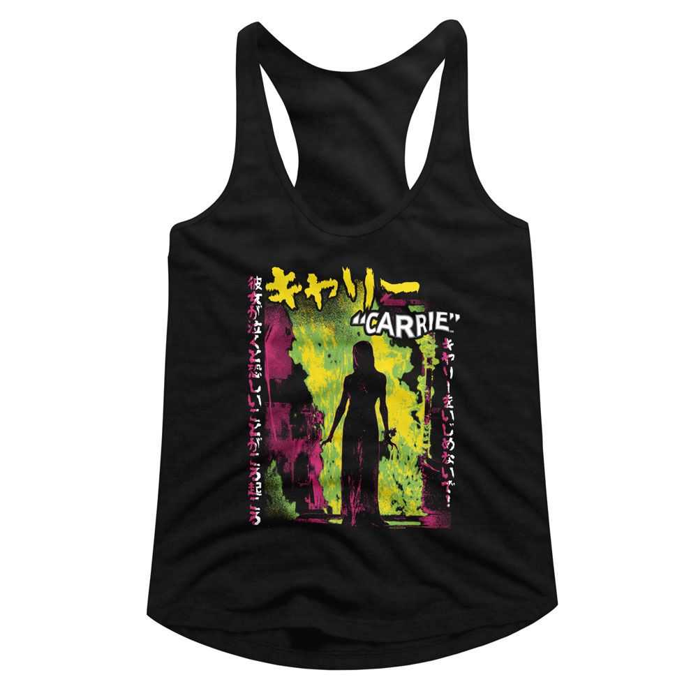 Carrie - CARRIE NEON FIRE JAPANESE TEXT Adult Shirt