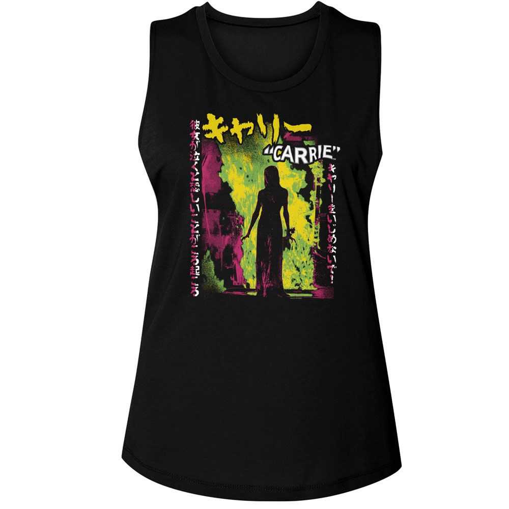 Carrie - CARRIE NEON FIRE JAPANESE TEXT Adult Shirt