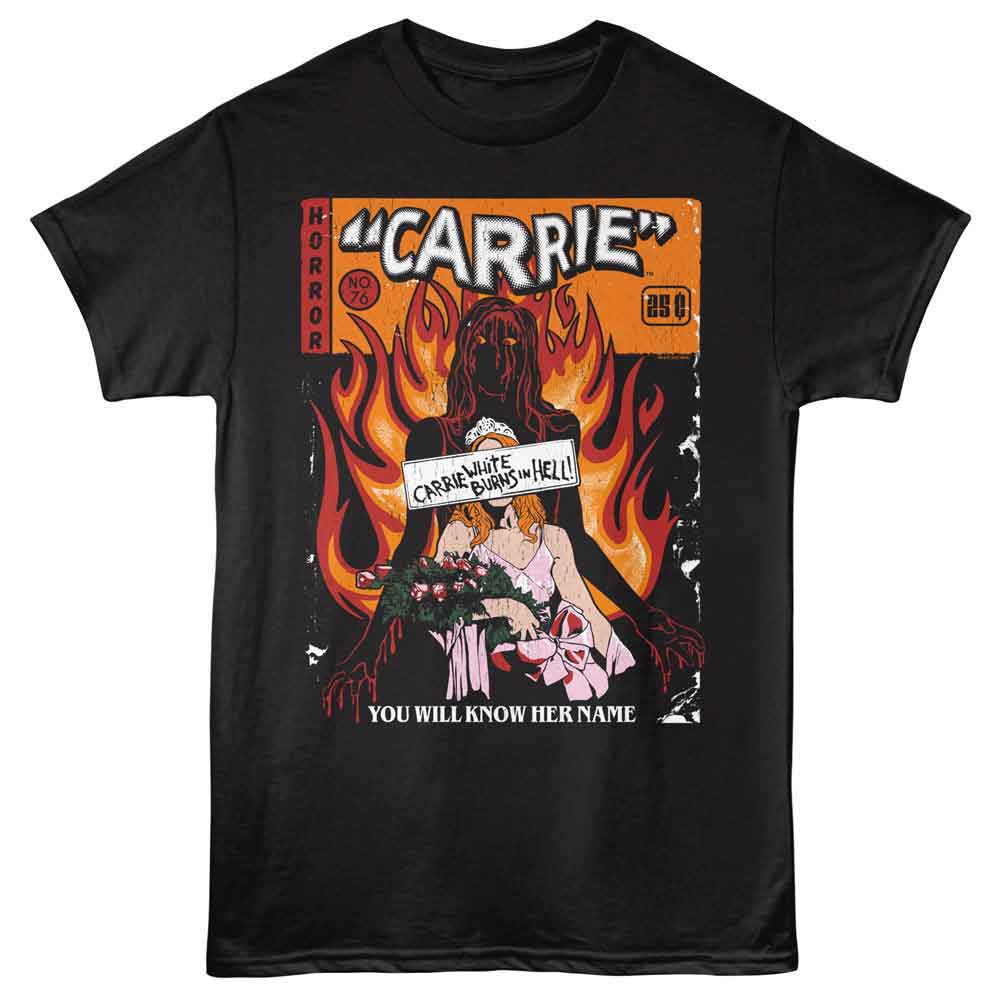 Carrie - CARRIE FLAMING COVER Adult Shirt