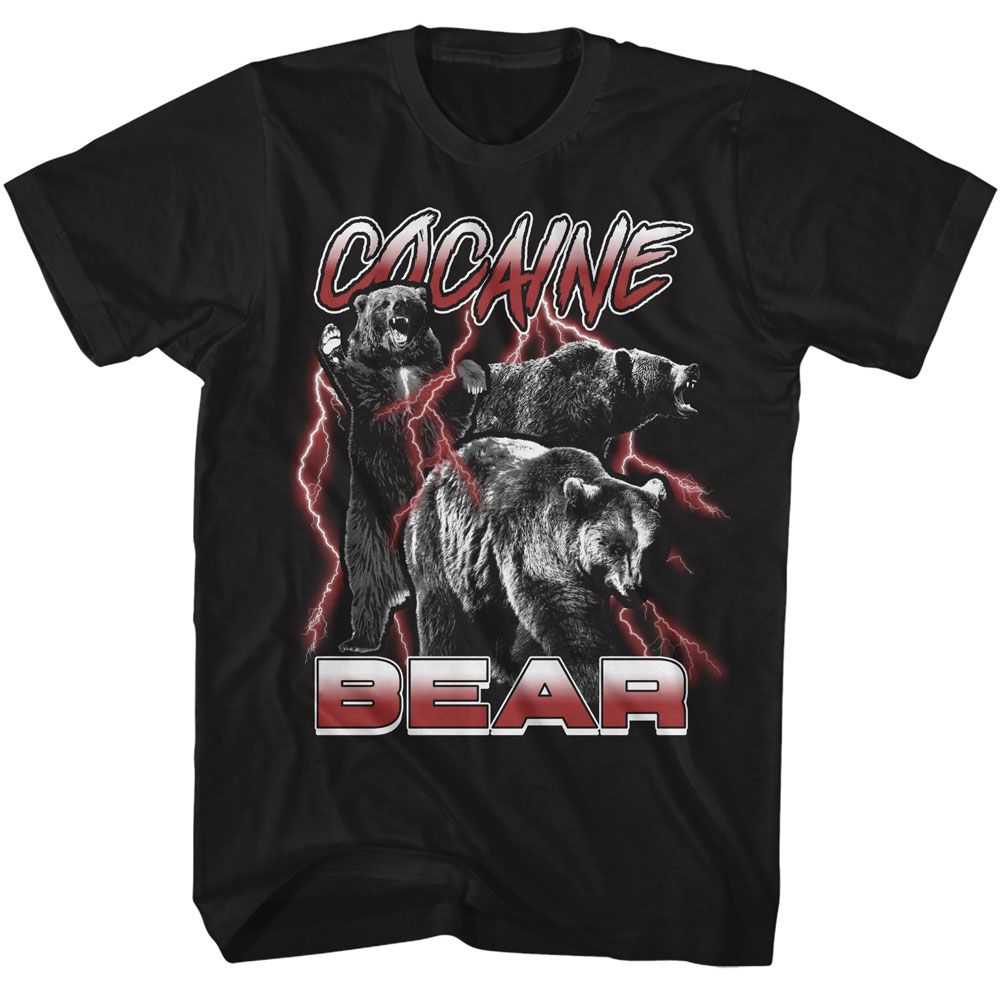 Cocaine Bear Ky - COCAINE BEAR BW WITH LIGHTNING Adult Shirt
