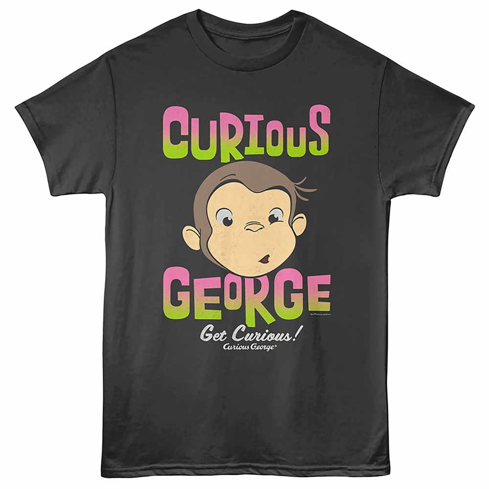 Curious George - CURIOUS GEORGE 3D TEXT AND BANANAS Adult Shirt