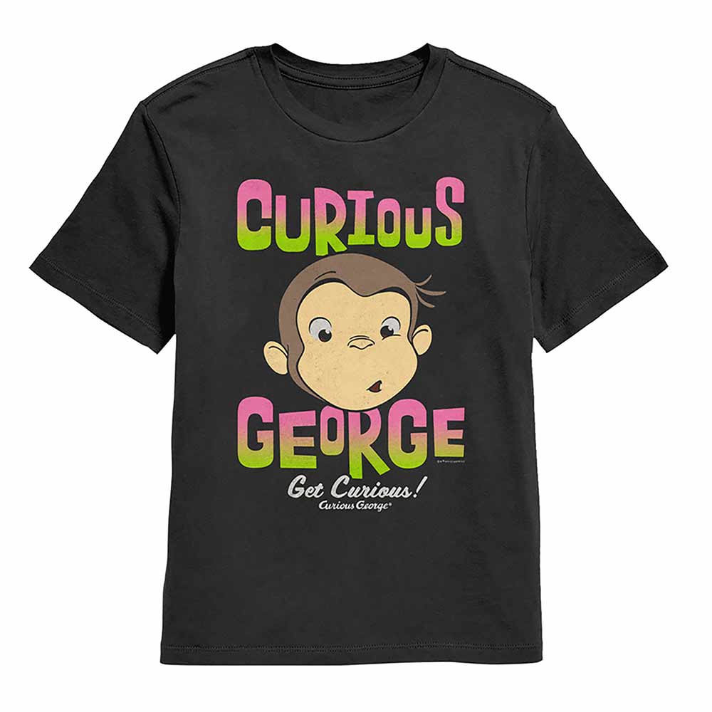 Curious George - CURIOUS GEORGE 3D TEXT AND BANANAS Youth Shirt
