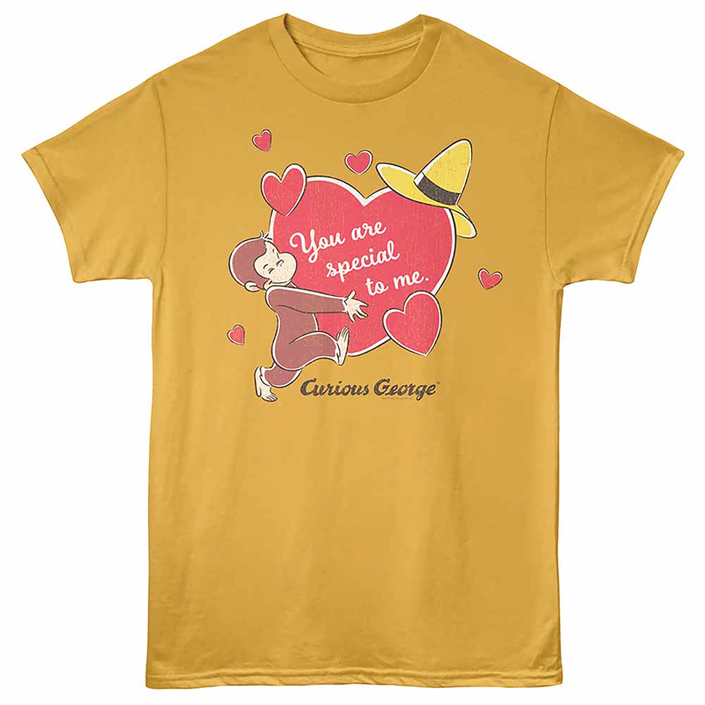 Curious George - CURIOUS GEORGE SPECIAL HEARTS Adult Shirt