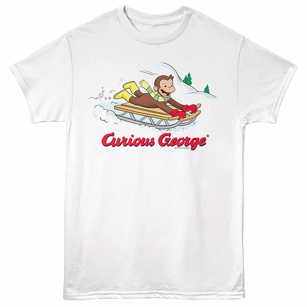Curious George - CURIOUS GEORGE SLED Adult Shirt