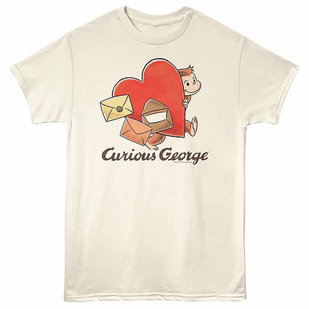 Curious George - CURIOUS GEORGE VALENTINES MAIL Adult Shirt