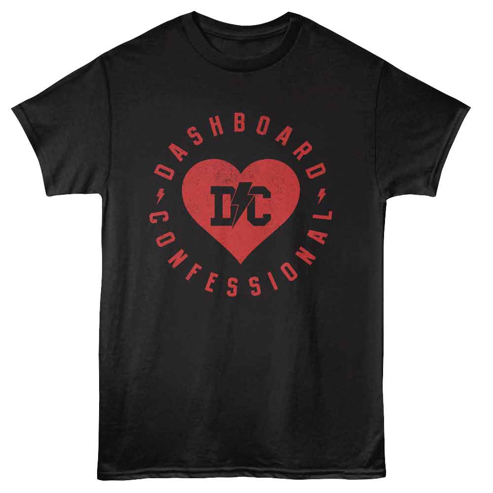 Dashboard Confessional - DASHBOARD CONFESSIONAL LIGHTNING BOLT HEART Adult Shirt