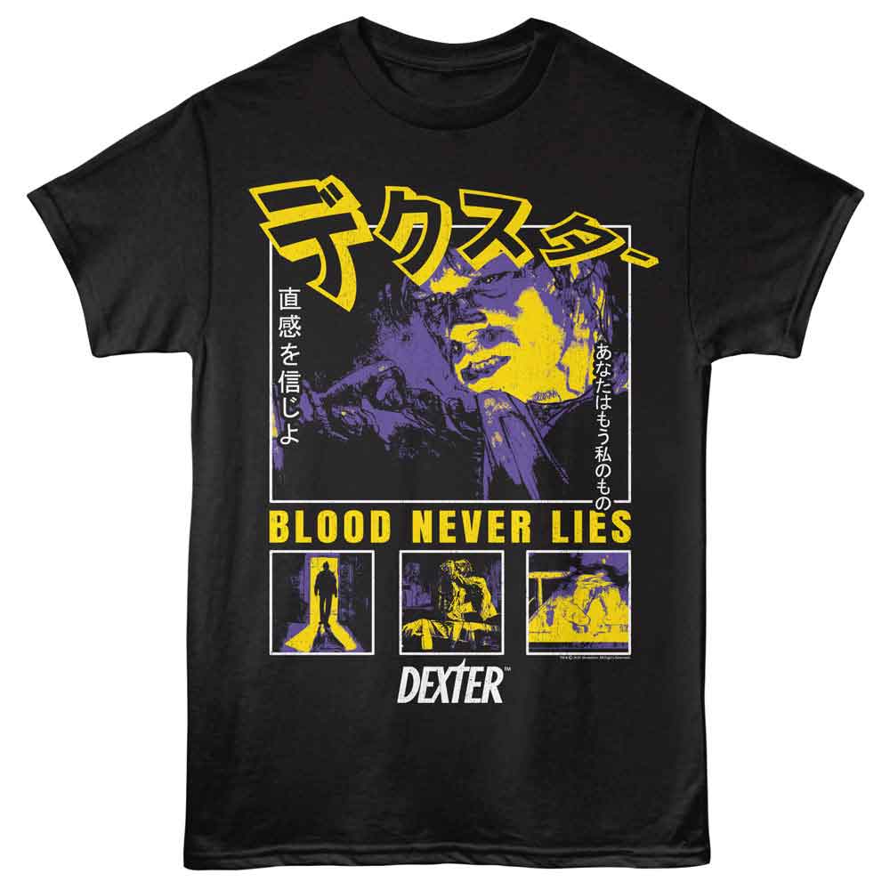 Dexter - DEXTER BLOOD NEVER LIES Adult Shirt