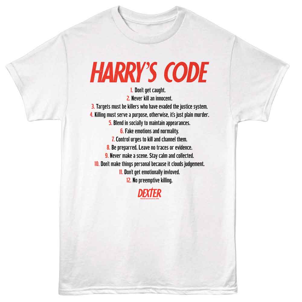 Dexter - DEXTER HARRYS CODE Adult Shirt